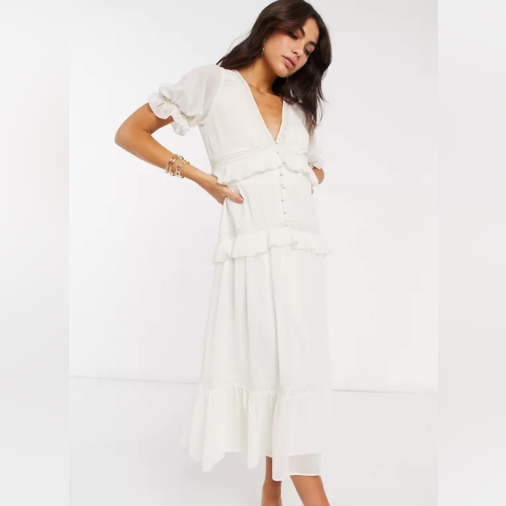 ASOS Design Ivory maxi dress size US 8